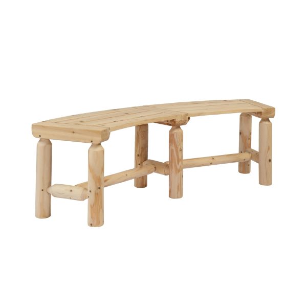 Wooden Curved Bench Backless Porch