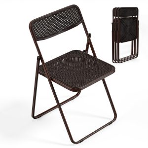 Modern Folding Chair with Woven Texture Panel - Image 15