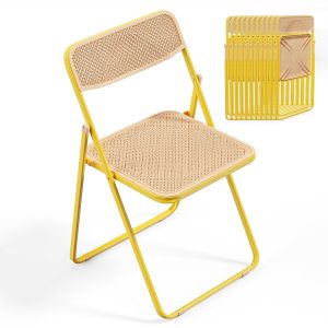 Modern Folding Chair with Woven Texture Panel - Image 20