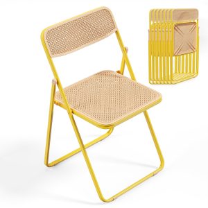 Modern Folding Chair with Woven Texture Panel - Image 19