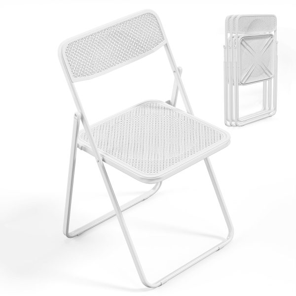 Modern Folding Chair with Woven Texture Panel