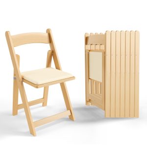Wooden Folding Chairs with Padded Cushion - Image 11