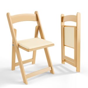 Wooden Folding Chairs with Padded Cushion - Image 9