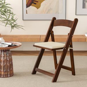 Wooden Folding Chairs with Padded Cushion - Image 3