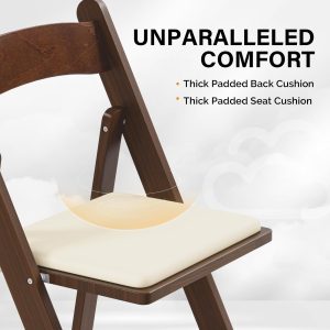 Wooden Folding Chairs with Padded Cushion - Image 4