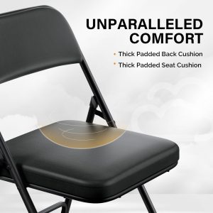 350Ibs Folding Chairs with PU Leather Ultra Thick Padded Seat - Image 5