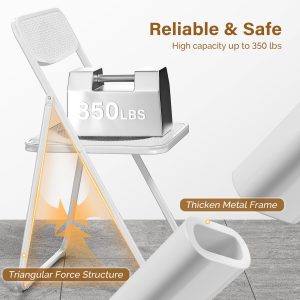 Modern Folding Chair with Woven Texture Panel - Image 4