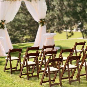 Wooden Folding Chairs with Padded Cushion - Image 2