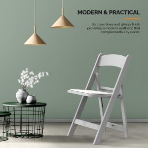 350lbs Resin Plastic Folding Chair with Padding Seat - Image 6