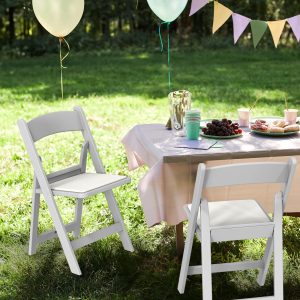 350lbs Resin Plastic Folding Chair with Padding Seat - Image 2