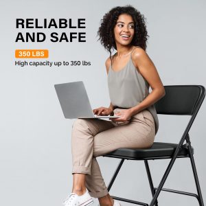 350Ibs Folding Chairs with PU Leather Ultra Thick Padded Seat - Image 6