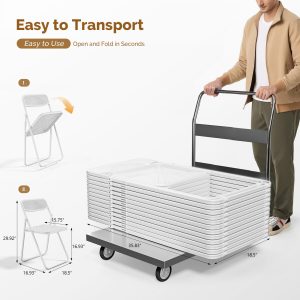 Modern Folding Chair with Woven Texture Panel - Image 3