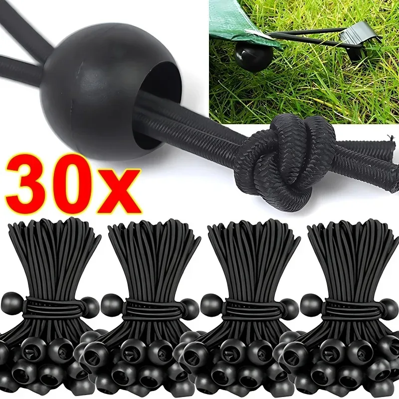 Outdoor Elastic Ball Rope Bungee Cords Portable Tent Fixing Tarpaulin Awning Canopy Heavy Duty Tarp Tie Down for Shelter Cargo - Image 2