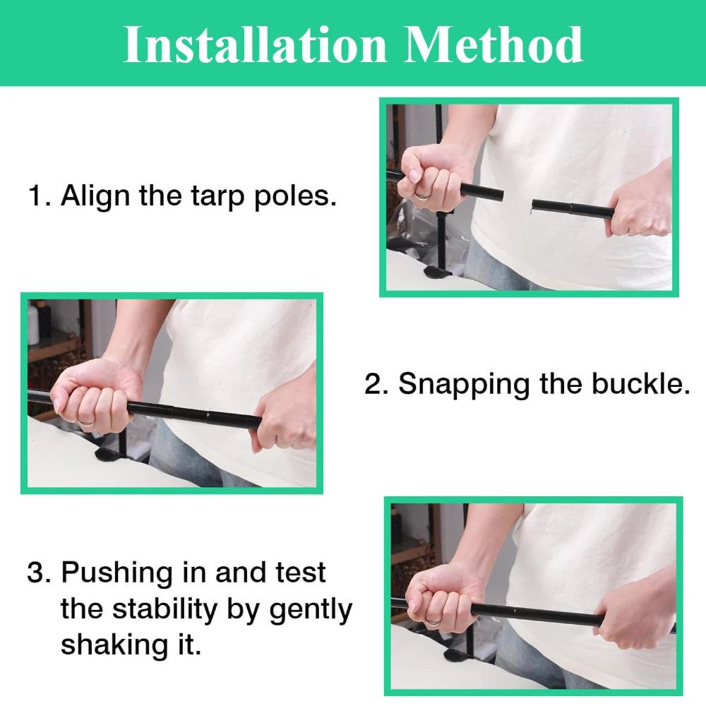 Telescopic Tent Poles Set of 2 Universal Adjustable Aluminium Camping Awning Poles Sun Sail Shelter Rods Tarp Tent Accessories - Image 4