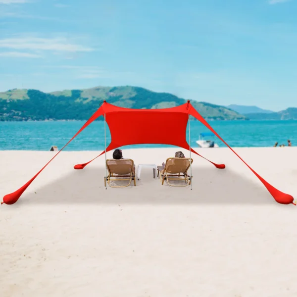 Outdoor Beach Tent Sun Shelter Camping Shades Tents Windproof One-piece Beach Canopy Tents UPF50+ Portable Family Tent For Bea