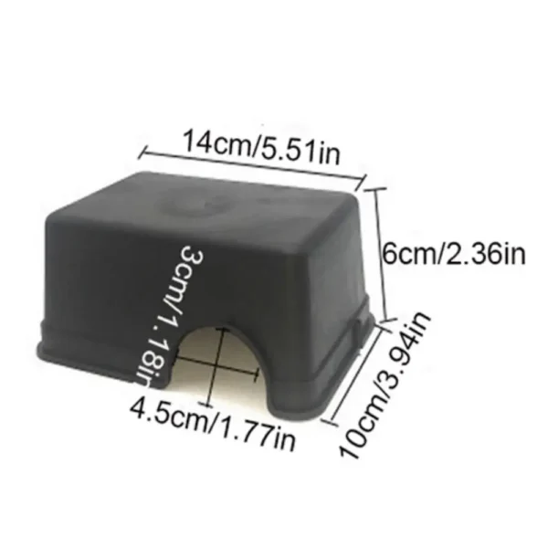 Reptile Terrarium Black Reptile Hide Box Plastic Rectangle Snake Shelter House S/M/L Reptile Caves Gecko