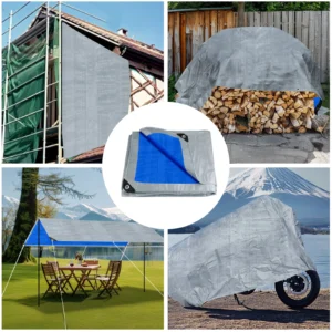 Large Tarpaulin Waterproof Camping Tent Tarp Garden Rain Cover Awning Beach Shade Canopy Multipurpose Outdoor Sun Shelter - Image 5